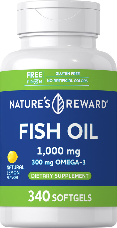 Omega-3 Fish Oil 1000 mg (Natural Lemon Flavor), 340 Softgels