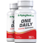 Two bottles of One Daily Essential Multivitamin with 365 mini tablets each.