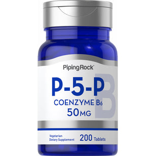 P-5-P (Pyridoxal 5-Phosphate) Coenzymated Vitamin B-6, 50 mg, 200 Tablets