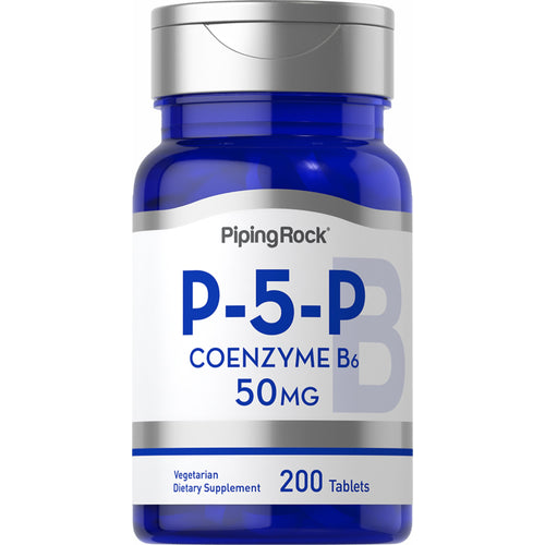 P-5-P (Pyridoxal 5-Phosphate) Coenzymated Vitamin B-6, 50 mg, 200 Tablets
