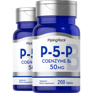 P-5-P (Pyridoxal 5-Phosphate) Coenzymated Vitamin B-6, 50 mg, 200 Tablets, 2  Bottles