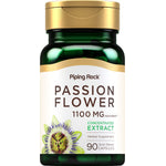 Passion Flower 1100 MG Equivalent, 90 quick-release capsules in a bottle.