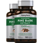 Pine Bark Extract 1500 mg, standardized to 75 mg Proanthocyanidins, with two bottles of 180 quick-release capsules each.