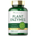 Carlyle Plant Enzymes 250 Vegetarian Capsules, 8-enzyme blend, non-GMO, gluten-free, potent complex, dietary supplement.