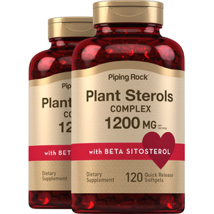 Plant Sterols Complex w/ Beta Sitosterol, 1200 mg (per serving), 120 Quick Release Softgels, 2  Bottles
