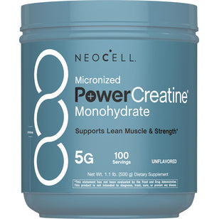 NEOCELL Micronized PowerCreatine Monohydrate powder, 500g (1.1 lb), 100 servings, 5G, unflavored.