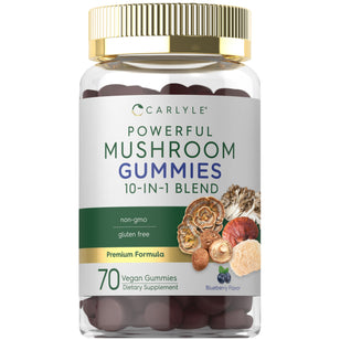 Powerful Mushroom 10-in-1 Blend (Blueberry), 70 Vegan Gummies