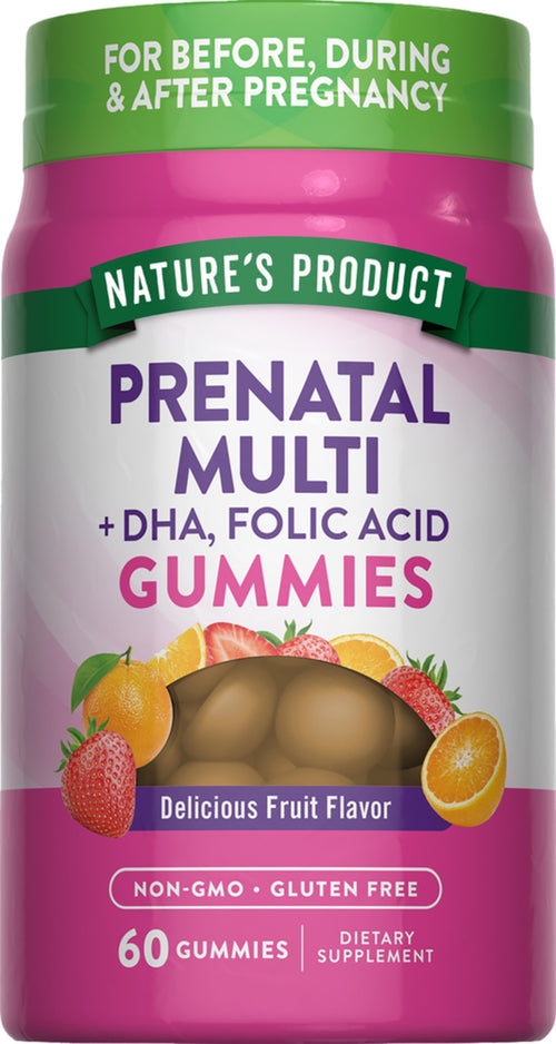 Prenatal Multivitamin with DHA & Folic Acid (Delicious Fruit), 60 Gummies