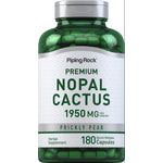 Premium nopal cactus prickly pear supplement, 1950 mg per serving, with 180 quick release capsules.