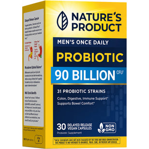 Men's Complete Probiotic with 90 Billion CFU, 31 Strains, 30 Delayed Release Vegan Capsules. Non-GMO.