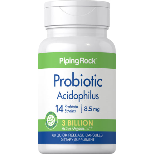 Probiotic Acidophilus 14 Strains 3 Billion Organisms, 60 Quick Release Capsules