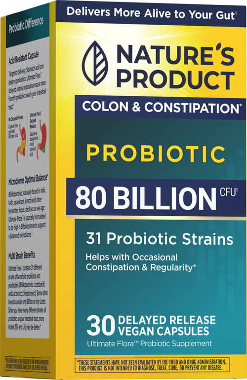 Probiotic Colon Care, 80 Billion CFU, 30 Delayed Release Vegan Caps