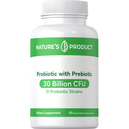 Probiotic with Prebiotic 30 Billion, 60 Delayed Release Vegan Caps
