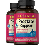 Two Lindberg Prostate Support bottles, 180 Quick Release Capsules each. Gluten Free. With Graminex, Saw Palmetto, Pumpkin, Beta-Sitosterol, Nettle, Lycopene.