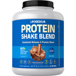 Lindberg Protein Shake Blend, Natural Chocolate Chip flavor, 80 oz jar with 64 servings.