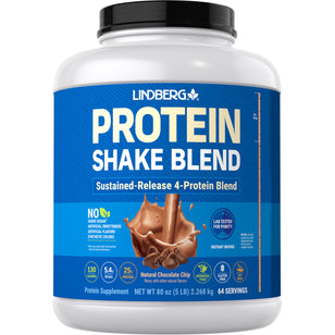 Protein Blend Shake (Natural Chocolate Chip), 5 lb (2.268 kg) Bottle