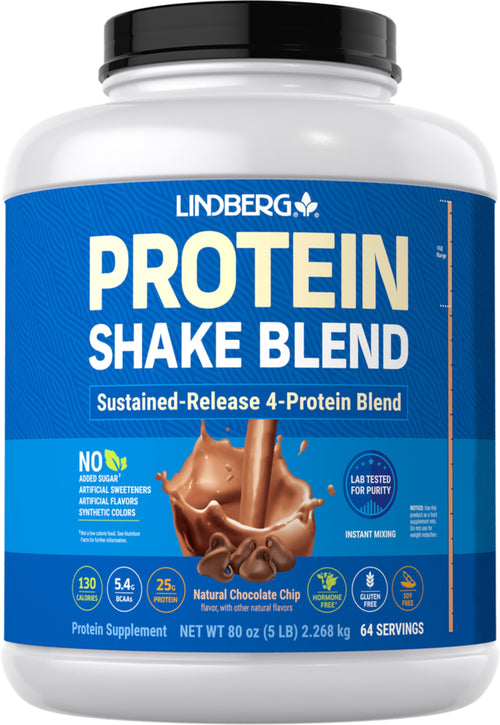 Protein Blend Shake (Natural Chocolate Chip), 5 lb (2.268 kg) Bottle