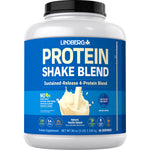 LINDBERG Protein Shake Blend in Natural Vanilla Splash flavor, 5 LB powder with 66 servings.