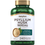 Psyllium Husk 1600 MG, 240 Capsules, Dietary Supplement, Soluble Fiber Source, Gluten Free, Quick Release.