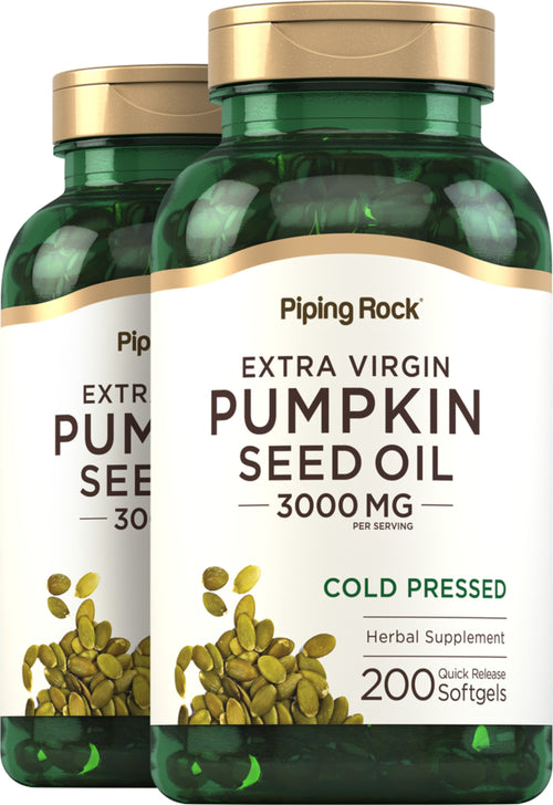 Pumpkin Seed Oil, 3000 mg (per serving), 200 Quick Release Softgels, 2  Bottles