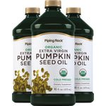 Pumpkin Seed Oil Cold Pressed (Organic), 16 fl oz (473 mL) Bottles, 3  Bottles