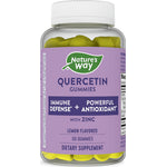 Nature's Way Quercetin Gummies with Zinc are lemon-flavored dietary supplements, 60 count.
