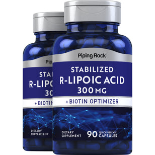 R-Fraction Alpha Lipoic Acid (Stabilized), 300 mg, 90 Quick Release Capsules, 2  Bottles