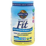 Garden of Life RAW ORGANIC Fit Vanilla protein powder, 32.80 oz (930g) bottle.