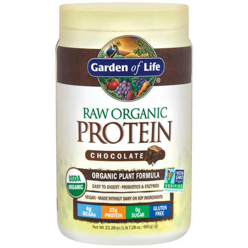 Raw Organic Plant Protein Powder (Chocolate), 23.28 oz (660 g) Bottle