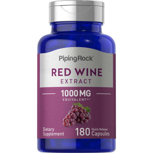 Red Wine Extract, 1000 mg, 180 Quick Release Capsules