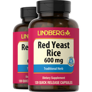 Red Yeast Rice, 600 mg, 120 Quick Release Capsules, 2  Bottles