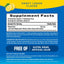 Supplement Facts panel detailing nutrition information for NV Calm Lemon 8 oz (226 g) product.