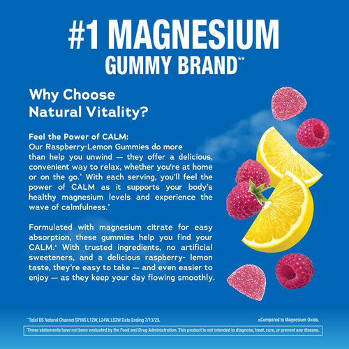 CALM Gummies Raspberry-Lemon Flavor, 60 Tasty Gummies