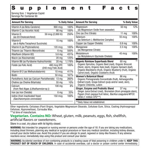 Women's One + Real Food Nutrients, 60 Vegetarian Caplets