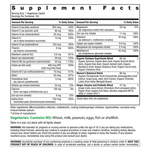 Women's One + Real Food Nutrients, 150 Vegetarian Caplets