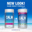 New look for Natural Vitality Calm Gummies Raspberry-Lemon, 60 ct. Features Magnesium Citrate, non-GMO, vegan, gluten-free.