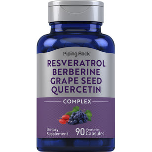Resveratrol Berberine Grape Seed Quercetin Extract, 90 Vegan Capsules