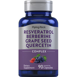 Resveratrol Berberine Grape Seed Quercetin Extract, 90 Vegetarian Capsules