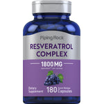Resveratrol Complex 1800 MG per serving, 180 Quick Release Capsules for dietary supplementation.