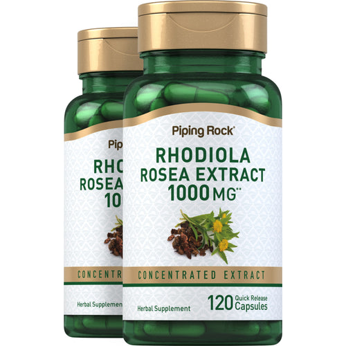 Rhodiola Rosea, 1000 mg, 120 Quick Release Capsules, 2  Bottles