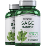 Sage 1600 MG herbal supplement bottle containing 180 quick-release capsules.