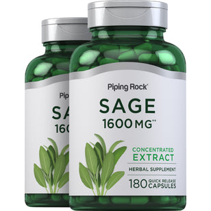 Sage, 1600 mg, 180 Quick Release Capsules, 2  Bottles