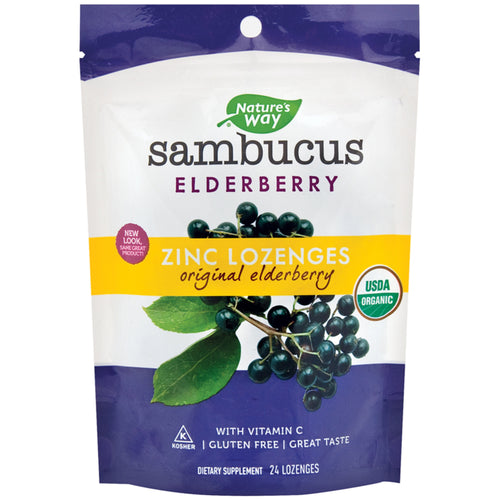 Sambucus Elderberry Zinc Lozenges (Organic), 24 Lozenges