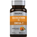 Omega-7 Sea Buckthorn Oil 4400 mg, 90 quick-release softgels for health benefits.