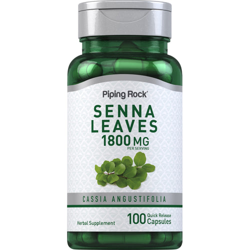 Senna Leaves, 1800 mg (per serving), 100 Quick Release Capsules