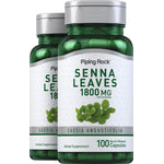 Senna Leaves, 1800 mg (per serving), 100 Quick Release Capsules, 2  Bottles