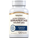 Extra Strength Serrapeptase 120,000 SPU Quick Release Capsules, 120 Count. Digestive enzyme and dietary supplement.