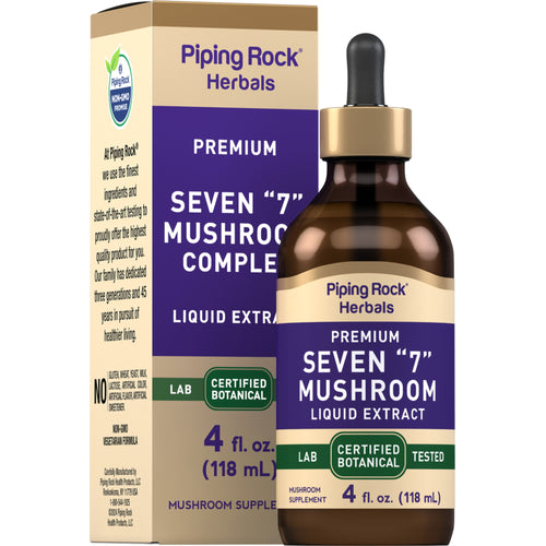 Seven "7" Mushroom Liquid Extract, 4 fl oz (118 mL) Dropper Bottle