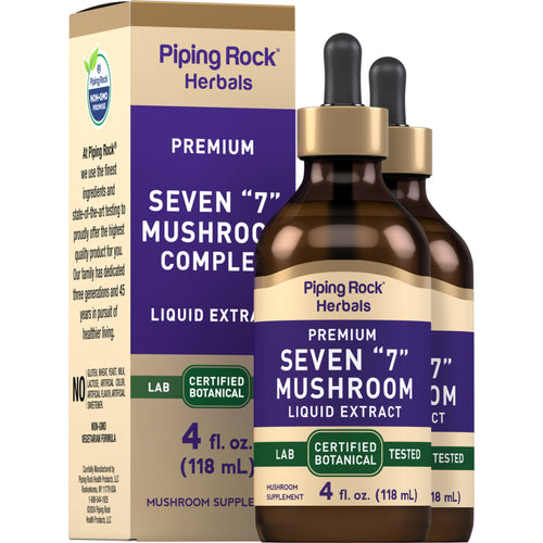 Seven "7" Mushroom Liquid Extract, 4 fl oz (118 mL) Dropper Bottles, 2  Bottles