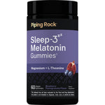 Sleep-3ɀɀ Melatonin Gummies† with Magnesium and L-Theanine, 60 Vegan Gummies, Blueberry Pomegranate Flavor, Dietary Supplement.